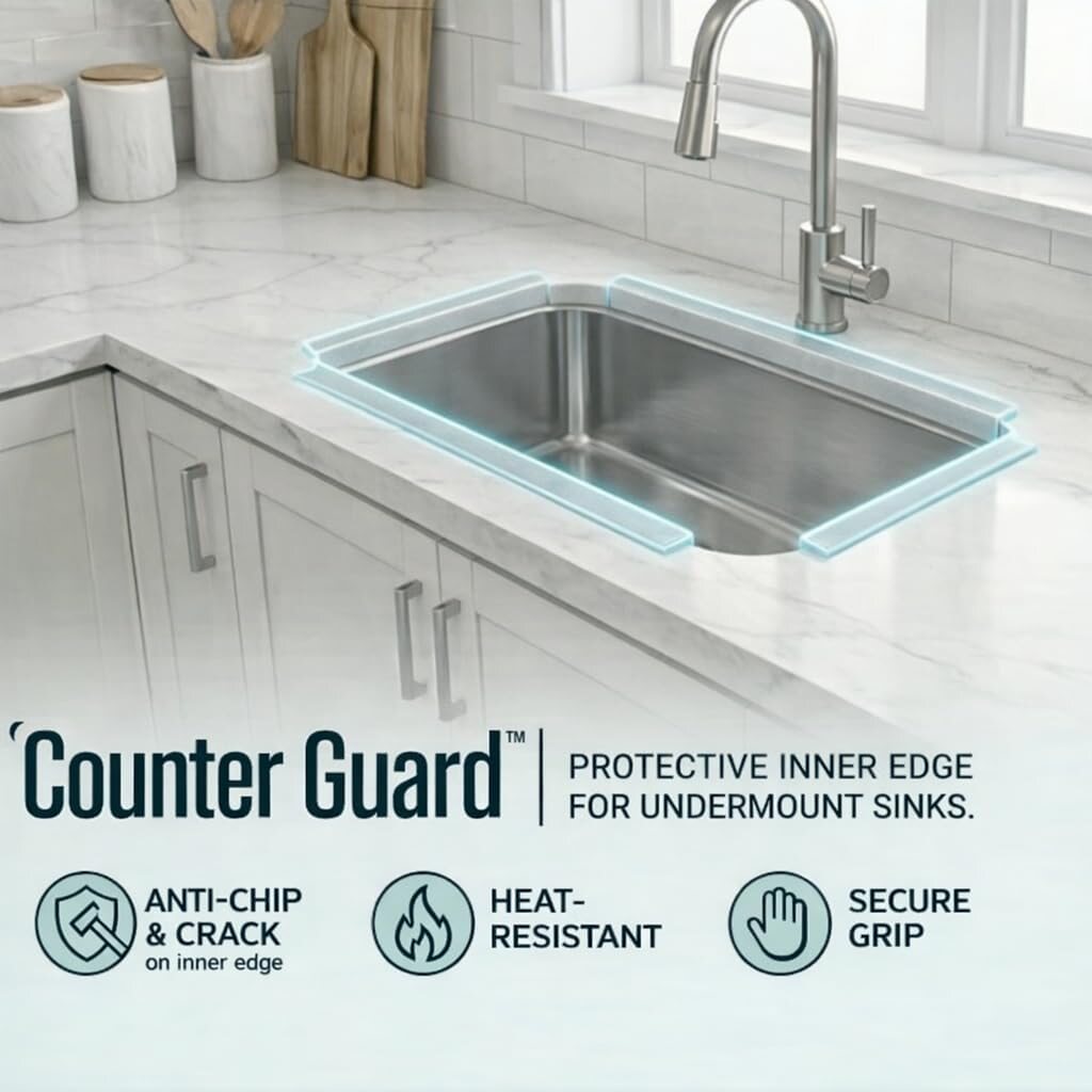 Counter Guard protecting the inner edge of an undermount kitchen sink